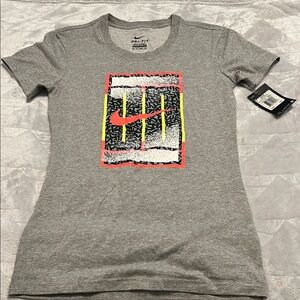 Nike Women's Gray Dri-FIT Graphic Tee
